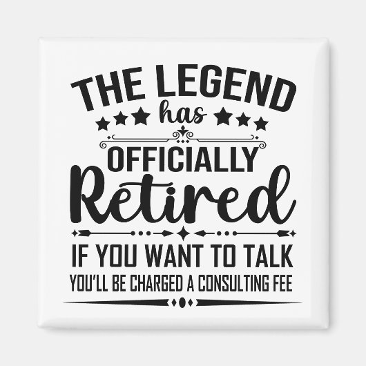 伝説は正式に引退退職したを果たした マグネット (正面)