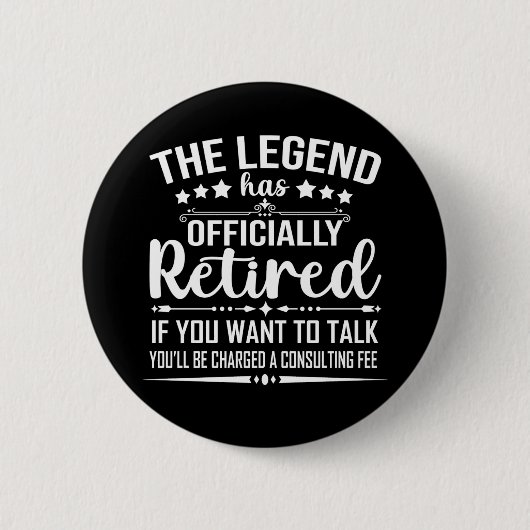 伝説は正式に引退退職したを果たした 缶バッジ (正面)