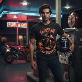 伝説は永遠に - スポーツバイク オートバイ ライダー Tシャツ