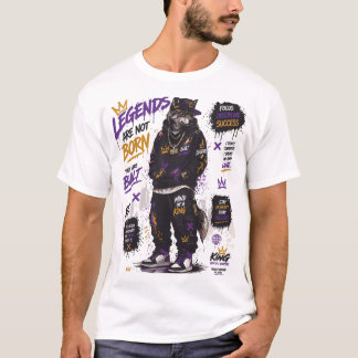 「伝説は生まれない」名言ストリートウェアTシャツ Tシャツ