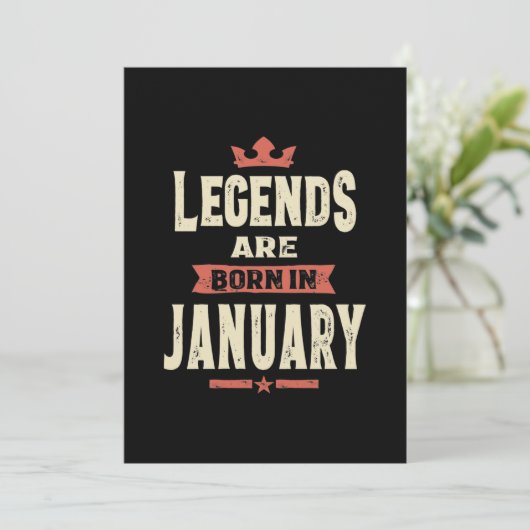 伝説は生まれ1月から1月の誕生日 サンキューカード (スタンド正面)