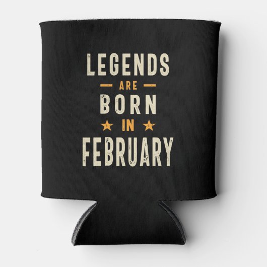 伝説は生まれ2月から2月の誕生日 缶クーラー (正面)