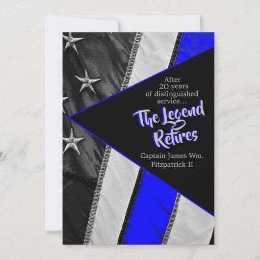 伝説は警察の引退パーティー 招待状 (正面)