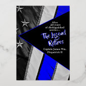 伝説は警察の引退パーティー 箔招待状 (正面)