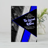 伝説は警察の引退パーティー 箔招待状 (立ち正面)