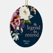 伝説は退職したパーソナライズされたエレガントフローラ セラミックオーナメント (右)