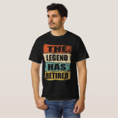 伝説は退職したヴィンテージおもしろい文字 Tシャツ (正面フル)