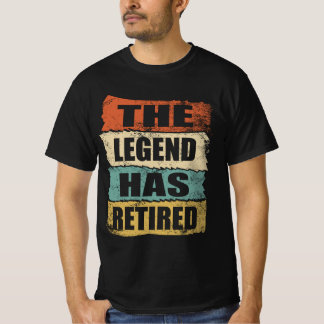 伝説は退職したヴィンテージおもしろい文字 Tシャツ