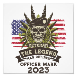 伝説は退職した退役軍人 フォトプリント           