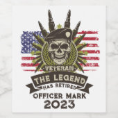 伝説は退職した退役軍人 ワインラベル (シングルラベル)