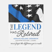 伝説は青退職した旗の警察の引退を持つ フリースブランケット (正面)