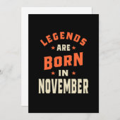 伝説は11生まれ月から11月の誕生日 サンキューカード (正面/裏面)
