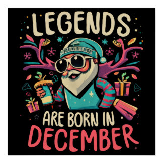 伝説は12月に生まれ誕生日ギフトアイディア ポスター