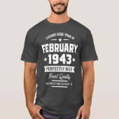 伝説は1943生まれ年2月の誕生日贈り物 Tシャツ (正面)