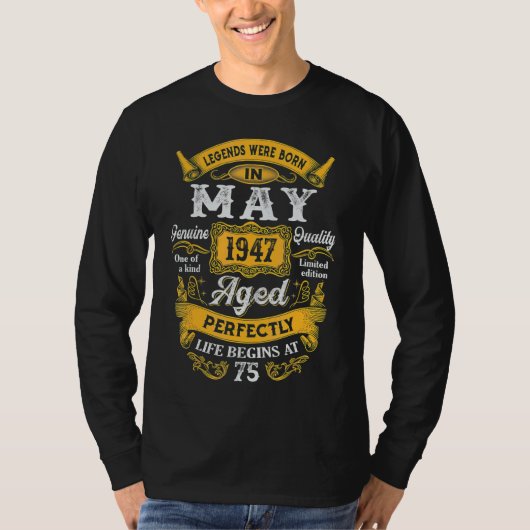 伝説は1947生まれ年5月75日検疫バットにあった Tシャツ (正面)