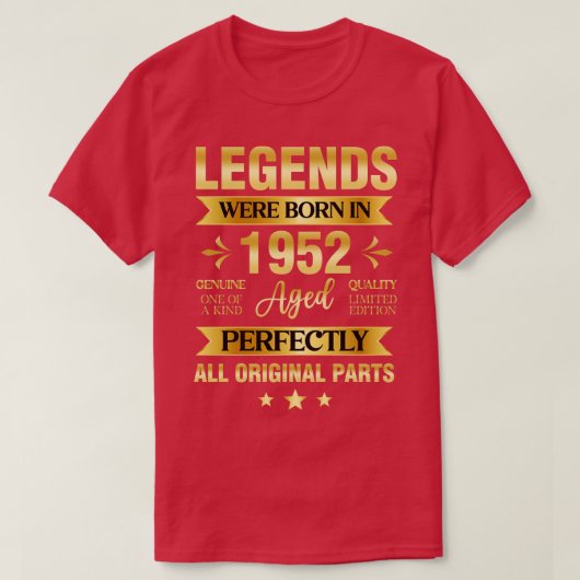 伝説は1952生まれ年の誕生日 Tシャツ (デザイン正面)