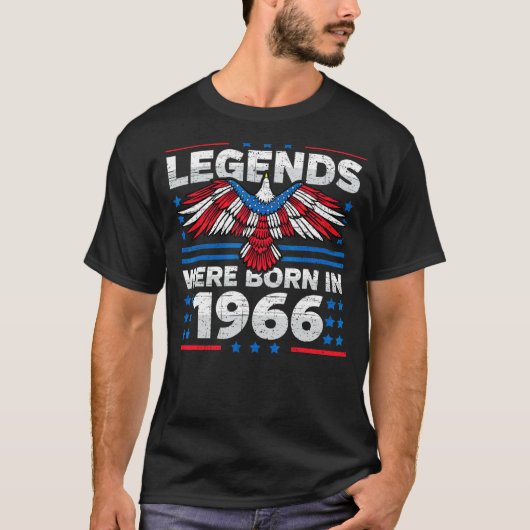 伝説は1966生まれ年の愛国的な誕生日 Tシャツ (正面)