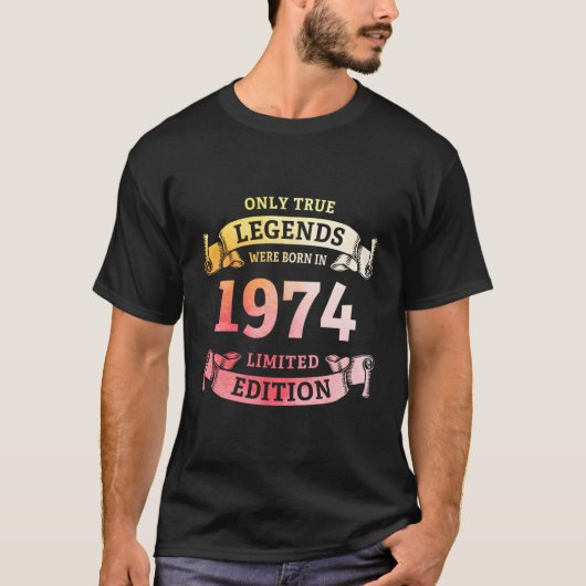 伝説は1974生まれ年のヴィンテージ50誕生日50 Tシャツ (正面)