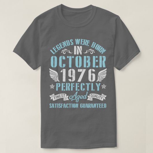 伝説は1976生まれ年10月に完全熟成したH Tシャツ (デザイン正面)
