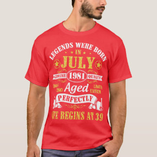 伝説は1981生まれ年7月に本物の品質時代だった Tシャツ
