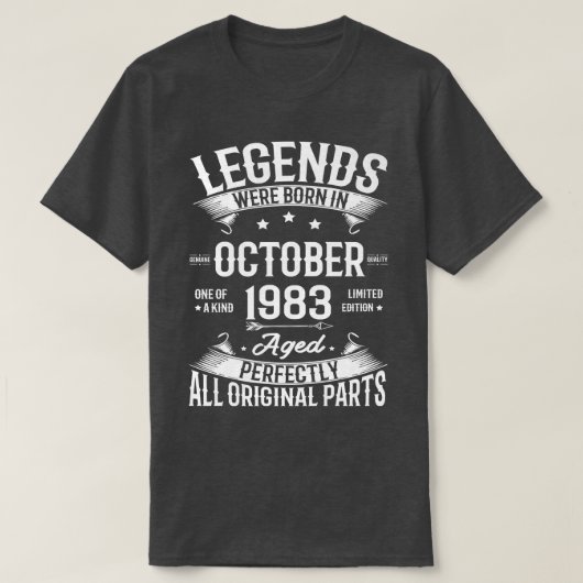 伝説は1983生まれ年10月39誕生日39 Tシャツ (デザイン正面)