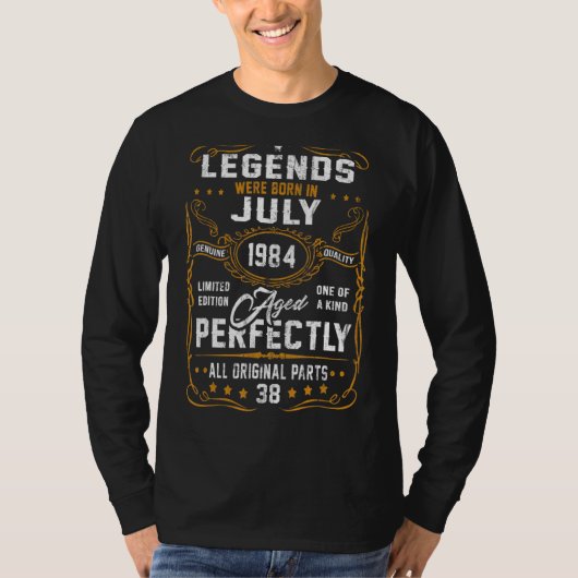 伝説は1984生まれ年7月38誕生日38Yeにあった Tシャツ (正面)