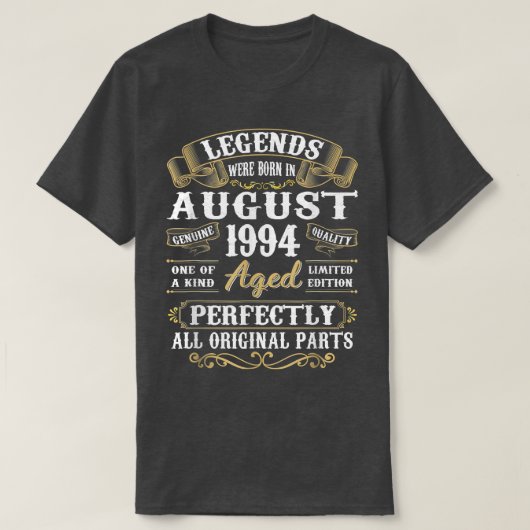 伝説は1994生まれ年の28威厳がある誕生日Gifにあった Tシャツ (デザイン正面)