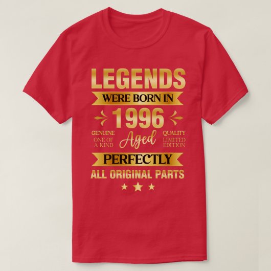 伝説は1996生まれ年の誕生日 Tシャツ (デザイン正面)