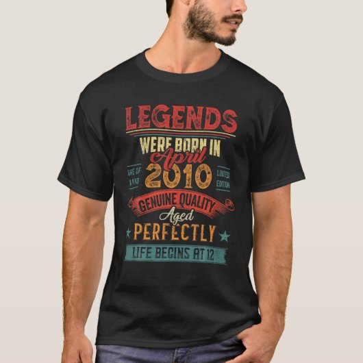 伝説は2010生まれ年4月12歳12バール Tシャツ (正面)