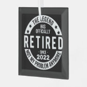 伝説は2022年退職したに公退職した式に ガラスオーナメント (正面左)