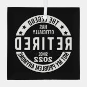伝説は2022年退職したに公退職した式に ガラスオーナメント (裏面)