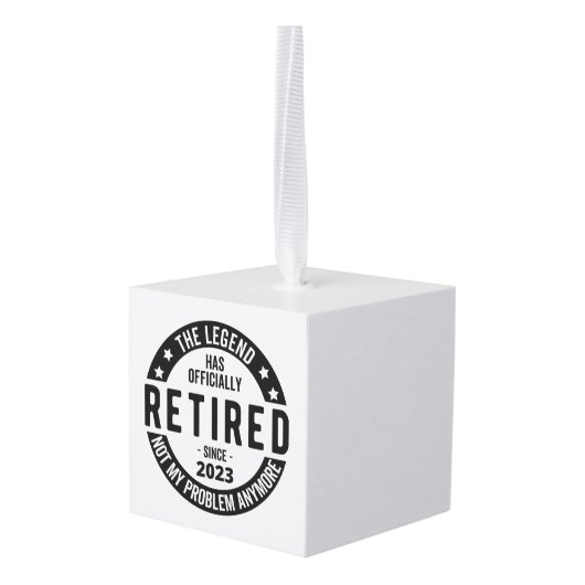 伝説は2023年退職したに公退職した式に キューブオーナメント (裏面アングル)