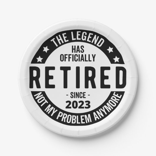 伝説は2023年退職したに公退職した式に ペーパープレート (正面)