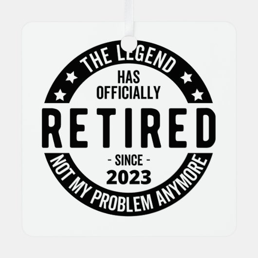 伝説は2023年退職したに公退職した式に メタルオーナメント (正面)