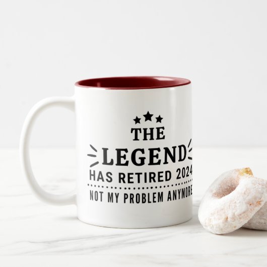 伝説は2024退職した私のプロブ引退ではない ツートーンマグカップ (ドーナツ)
