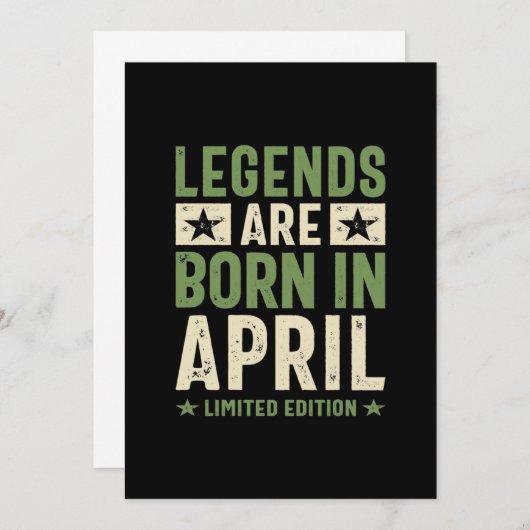 伝説は4月に生まれる - 4月生まれの誕生日 招待状 (正面/裏面)