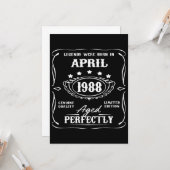 伝説は4月1988日の誕生日のTシャツで生まれました カード (正面/裏面インサイチュ)