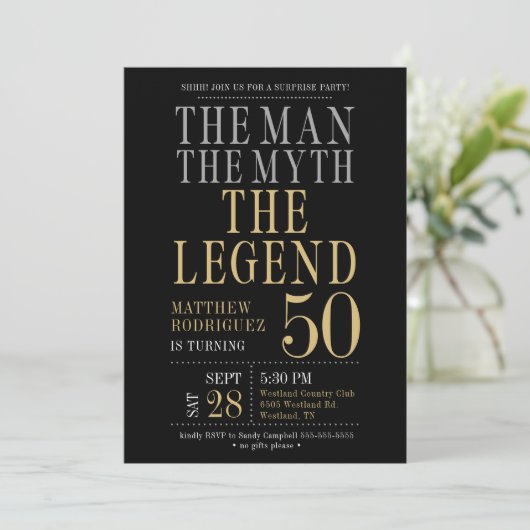 伝説サプライズ50誕生日 招待状 (スタンド正面)