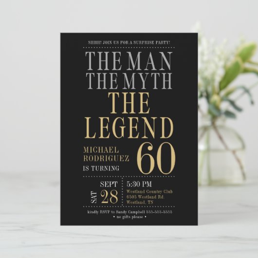 伝説サプライズ60誕生日 招待状 (スタンド正面)