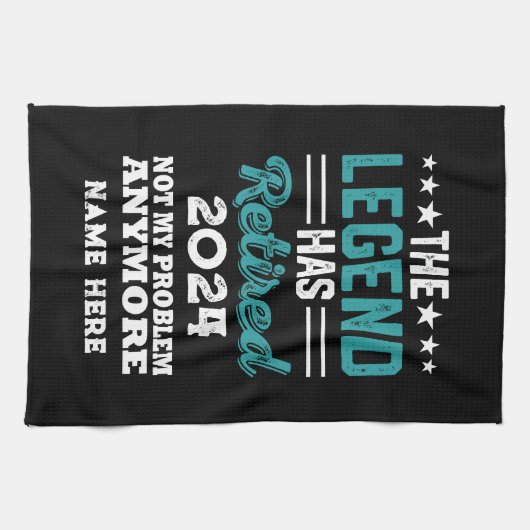 伝説パーソナライズされたが持つ引退退職した キッチンタオル (横)