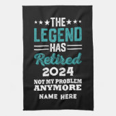 伝説パーソナライズされたが持つ引退退職した キッチンタオル (縦)