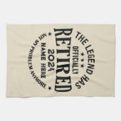 伝説パーソナライズされたが持つ引退退職した キッチンタオル (横)