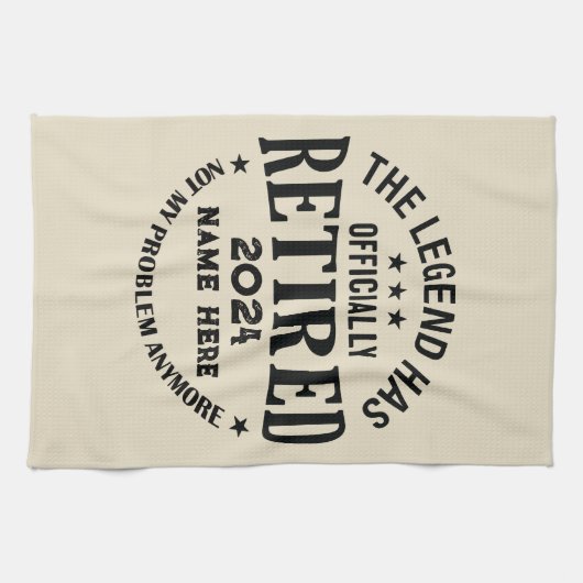 伝説パーソナライズされたが持つ引退退職した キッチンタオル (横)