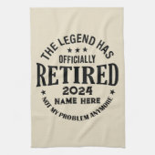 伝説パーソナライズされたが持つ引退退職した キッチンタオル (縦)
