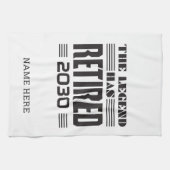 伝説パーソナライズされたが持つ引退退職した キッチンタオル (横)