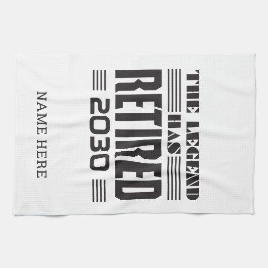 伝説パーソナライズされたが持つ引退退職した キッチンタオル (横)
