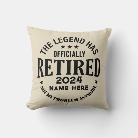 伝説パーソナライズされたが持つ引退退職した クッション (正面)