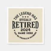 伝説パーソナライズされたが持つ引退退職した スタンダードカクテルナプキン (正面)