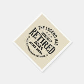 伝説パーソナライズされたが持つ引退退職した スタンダードカクテルナプキン (角)