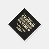 伝説パーソナライズされたが持つ引退退職した スタンダードカクテルナプキン (角)